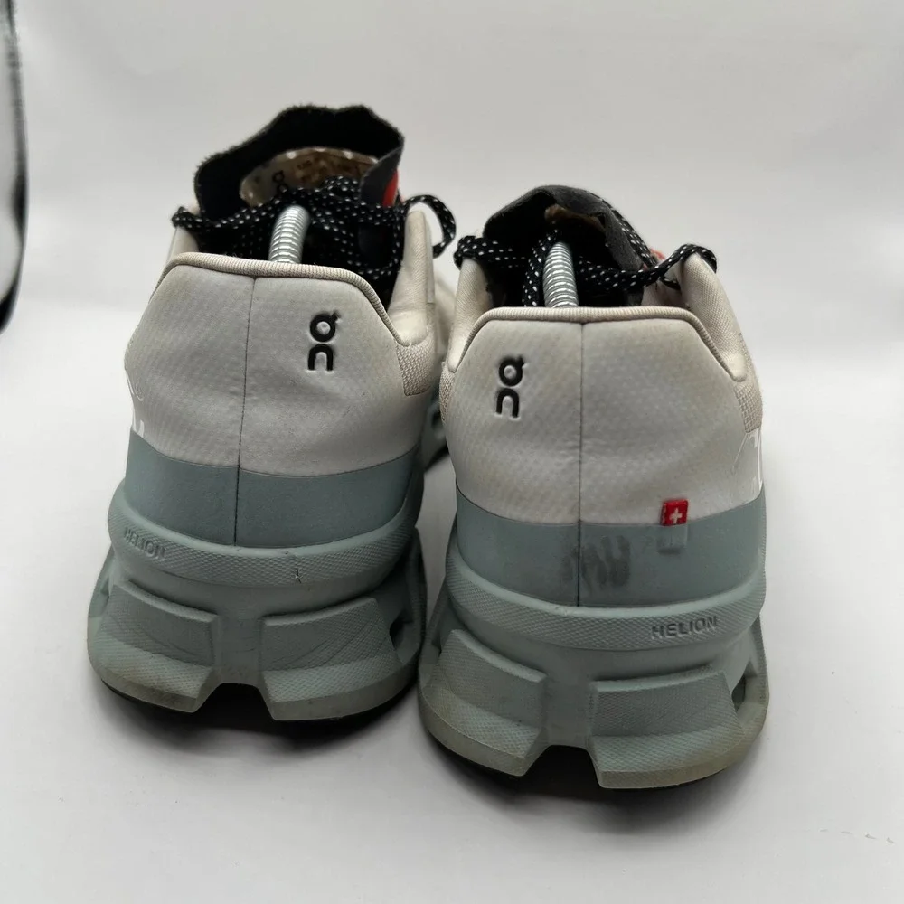 On Cloudmonster Mens Running Shoes Frost Surf Grey Orange sneakers Size 11.5